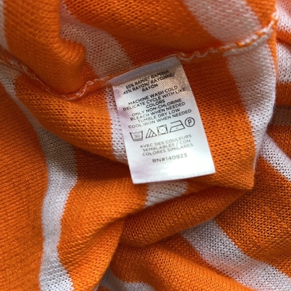 Loft Orange Striped V-neck Cardigan Size Medium NWT - Picture 8 of 10